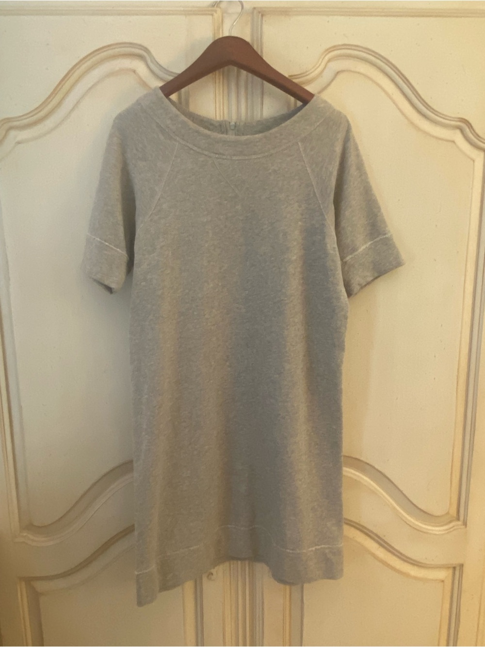 J. Crew Light Gray Short-Sleeve Shift Dress